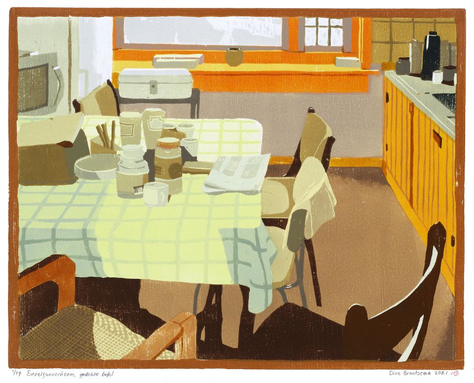 Euvelgunnerheem, gedekte tafel I 2021 I houtsnede