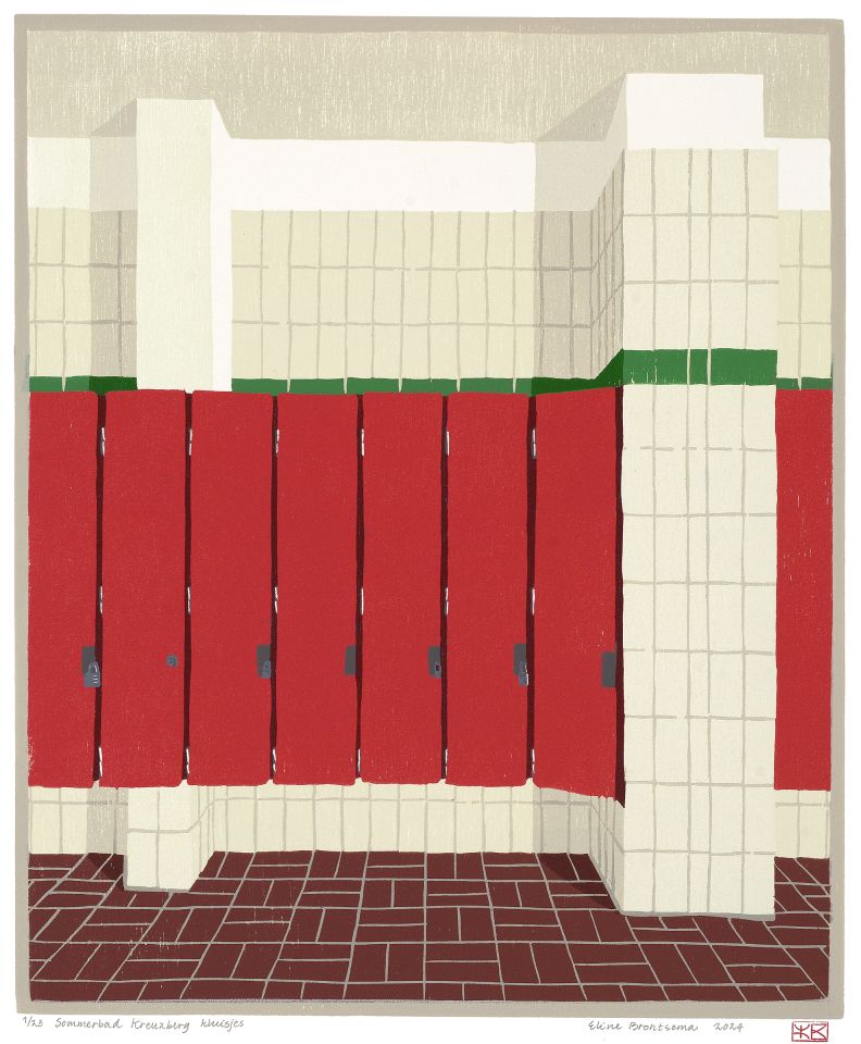 Sommerbad Kreuzberg kluisjes I 2024 I houtsnede I 35,1 x 29,1 cm I oplage: 23